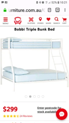 Bobbi Triple Bunk Bed From Fantastic Furniture Beds Gumtree