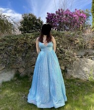 Used Sheri Hill Blue prom dress size L (12-14)