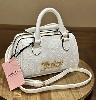 Juicy Couture White Semi Charmed Satchel Crossbody Bag / Purse | eBay