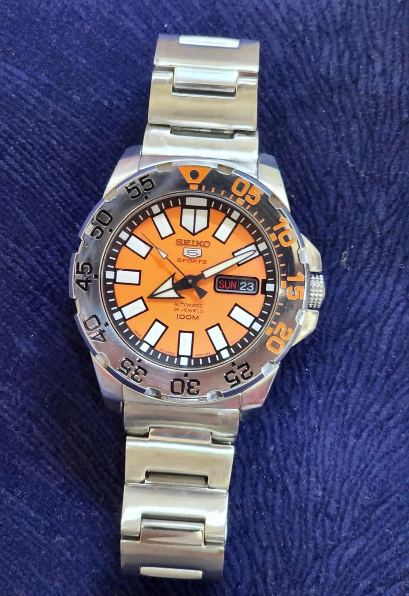 SEIKO 4R36 SRP483 BABY ORANGE MONSTER AUTOMATIC