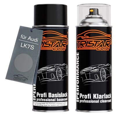 Autolack Spraydosen Set für Audi LK7S Arabesque Silber Metallic Basis Klarlack