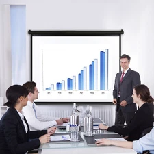 72" 4:3 HD Portable Movie Screen 160° Viewing Front Rear Projection Screen Black