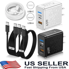65W Super Fast Charging USB Type C Wall Charger For Samsung iPhone Android Phone