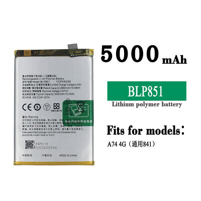 100% New Li-ion Battery For OPPO A74 4G 841 Battery BLP851 Mobile Phone Internal