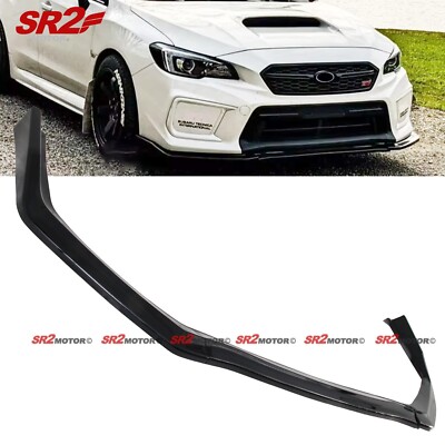 For 15-21 Subaru WRX STi CS Style Gloss Painted Black Front Bumper Body Lip 3pc