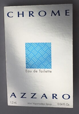 Azzaro Chrome 0.04 oz 1.2 ml Eau De Toilette Spray Mini Travel Sample Vial Mens