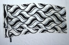 JONES NEW YORK Blck/White Rectangular Silk Scarf 10 X 52 EXC