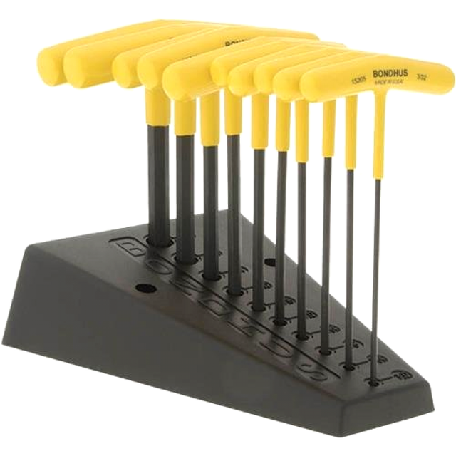 10 Pack Steel Hex T Handles Tool Set with Stand Sizes 3/323/8 Inch