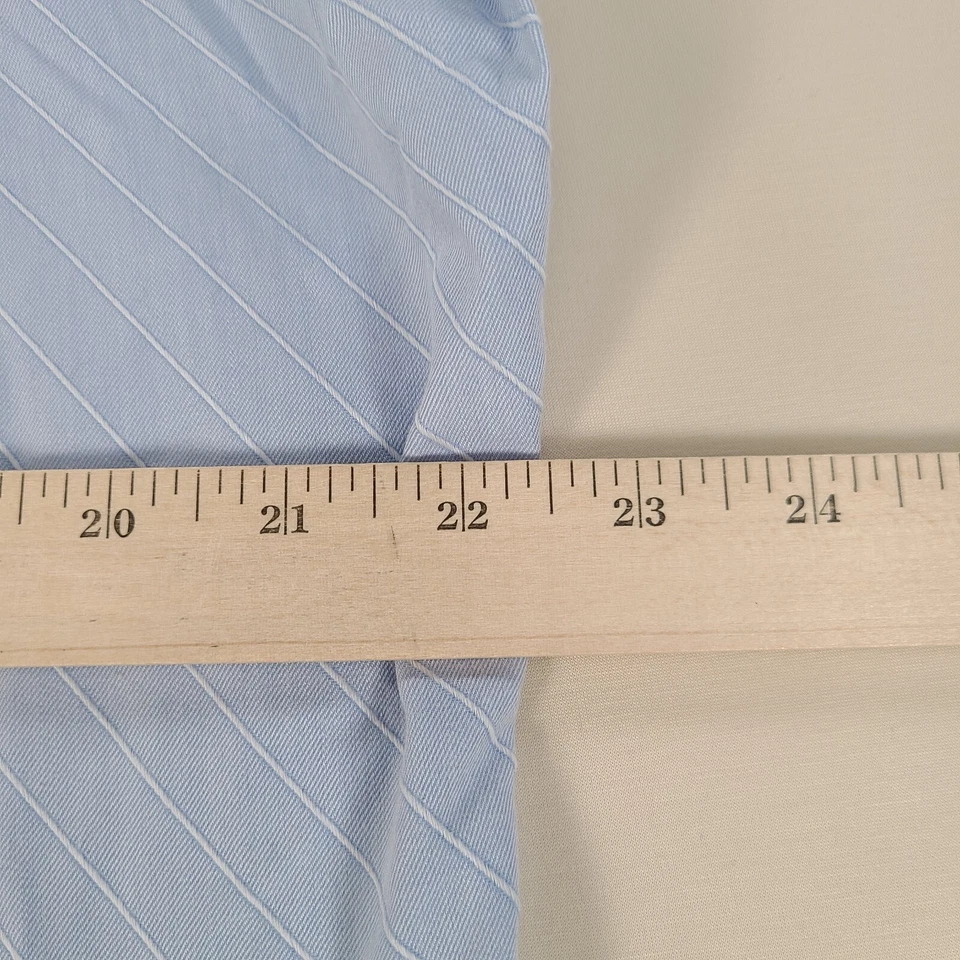 Geoffrey Beene Shirt Mens Large Blue Button Up Wrinkle Free Fitted Comfort - Image 4 of 4