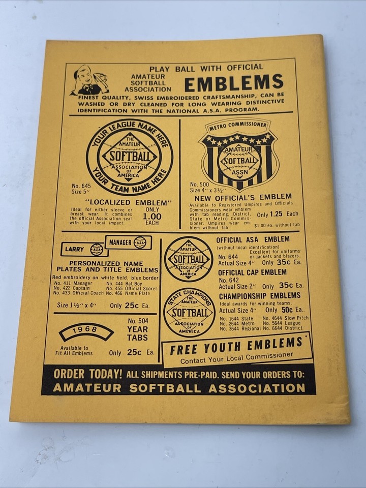 Vintage Softball Umpire Manual ASA 1973 Official Guide eBay
