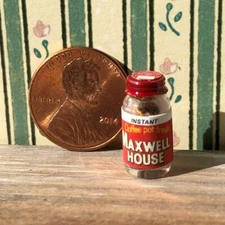 Dollhouse miniature food 1:12 Vintage style Jar of Instant Coffee Powder
