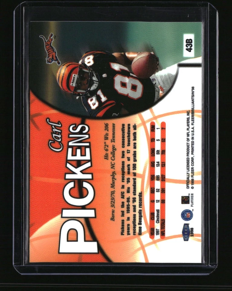 1998 Fleer Brilliants #43 Carl Pickens - Image 2 of 2