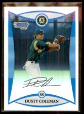 2008 Bowman Chrome Prospects Refractors Dusty Coleman Dp #BDPP46