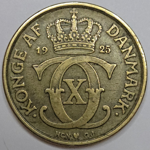 1925 Denmark 1 Krone - VF/XF (Lot#1)