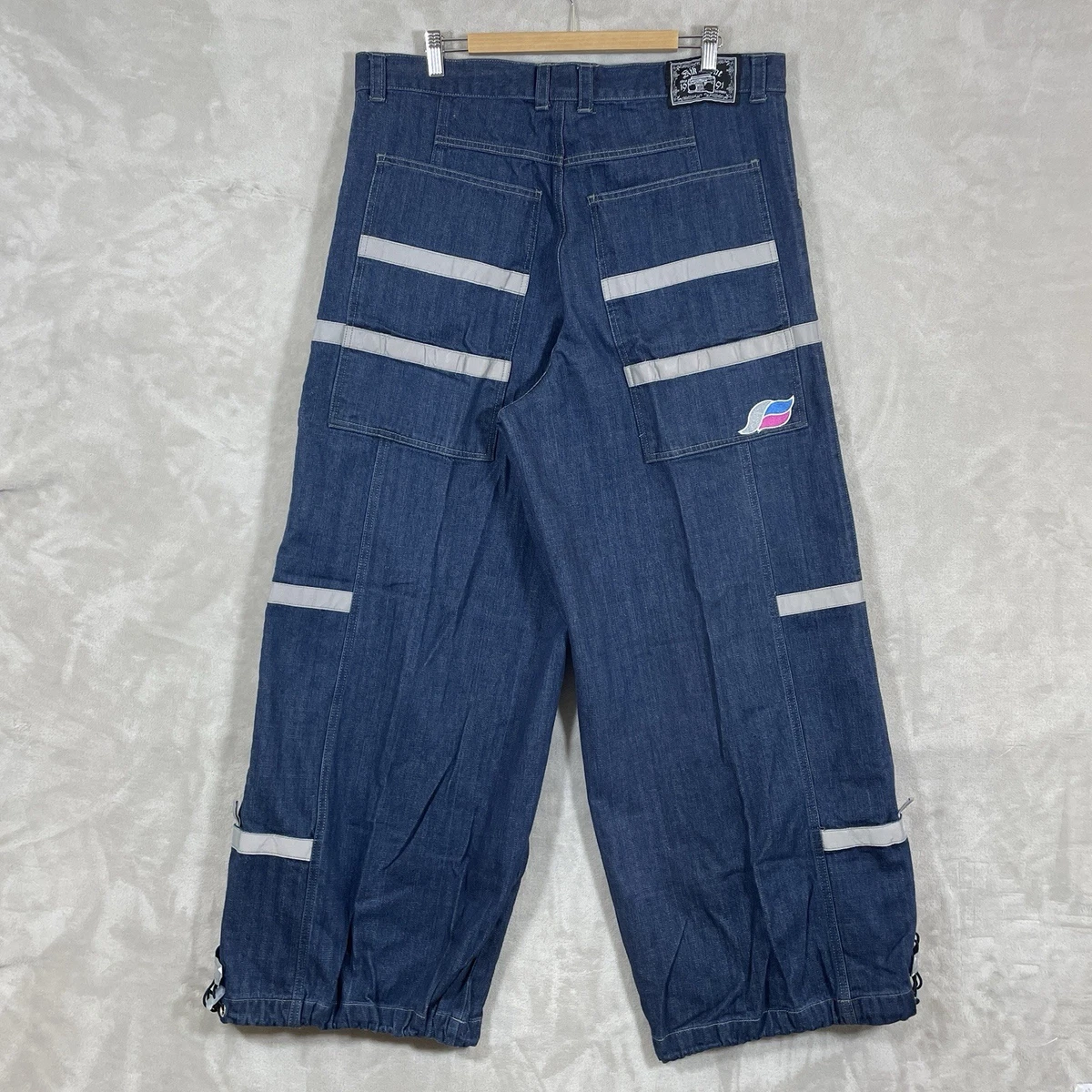 Pantalon Vintage Années 30 En Laine Bleu Rayé - Palm Beach - Taille 30x37 - Neuf Avec étiquettes