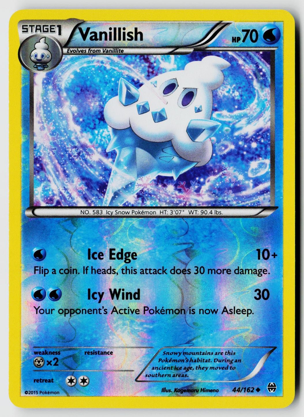 Pokemon XY - BREAKthrough #44/162 Vanillish Reverse Holo