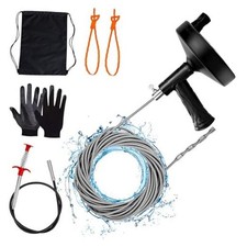 Drain Auger 33 Ft, Plumbing Snake Hair Clog Remover Drain Snake Flexible