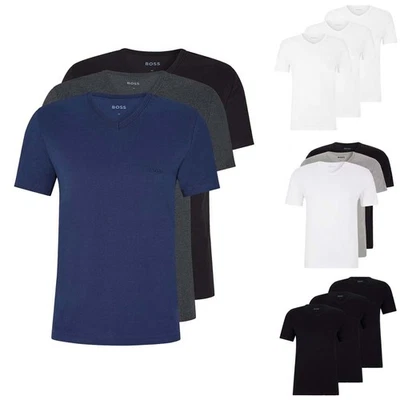 BOSS Herren T Shirts V Ausschnitt kurzarm Classic Baumwolle Multipack 3er Pack - Bild 1 von 4