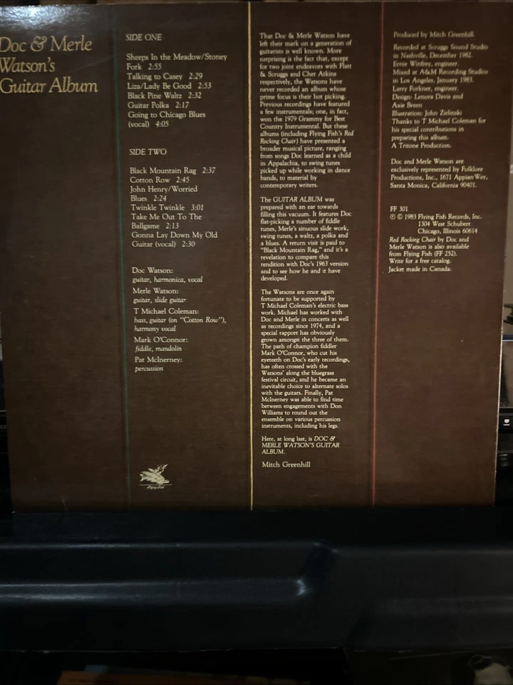 Doc & Merle Watson/Doc & Merle's Guitar Album/LP Record Flying Fish FF 301/Mint - Image 2 of 3