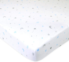 100 Natural Cotton Fitted Mini Crib Sheet 38" X 24" - Soft Breathable Small N