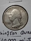 1935 S Washington Silver Quarter In VG / F Condition In My Opinion. #603