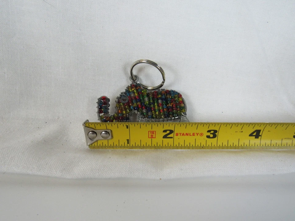 Ручной работы многоцветный сплетенный проволоки бисером слон брелок рюкзак подвески - Изображение 3 из 3