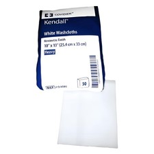 Covidien 6040N Kendall Washcloth, Novonette Finish, 10" x 13" Size, White (Pack