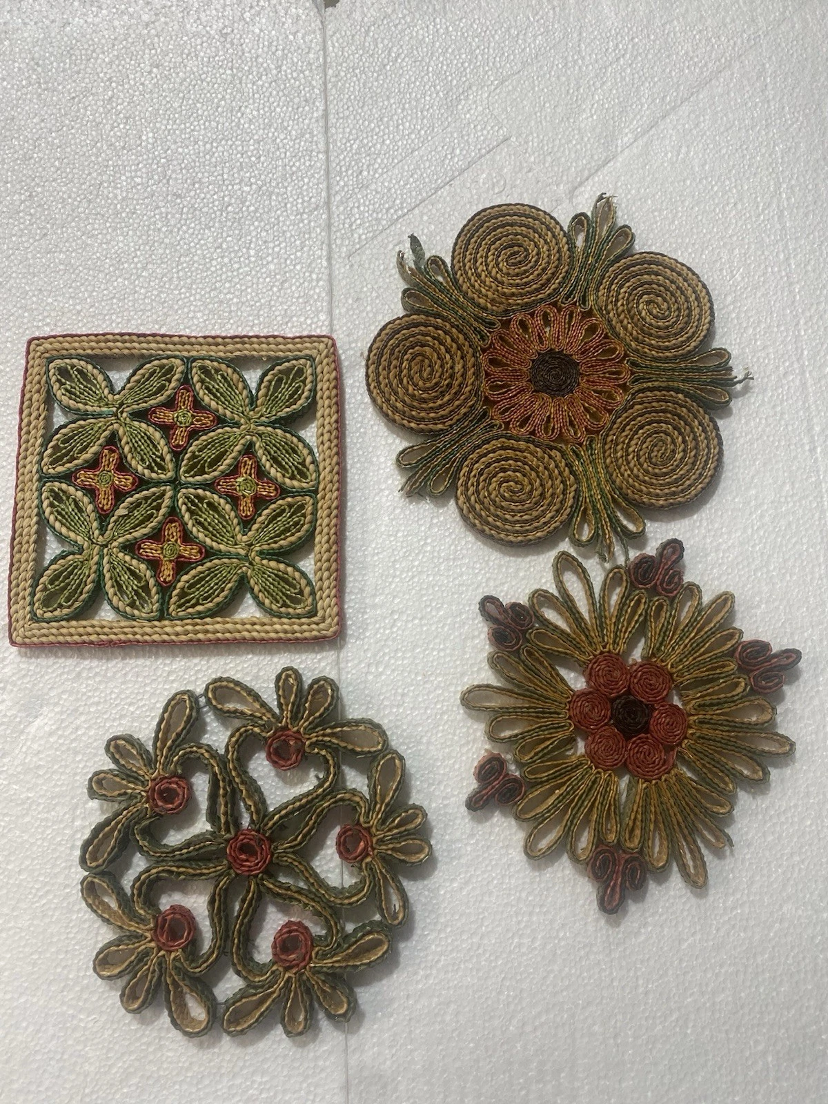 Vintage Retro Trivets Wicker Rattan Hot Plate Boho Straw Woven Kitchen Décor - product detail image 1