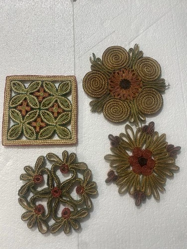 Vintage Retro Trivets Wicker Rattan Hot Plate Boho Straw Woven Kitchen Décor - product listing photo