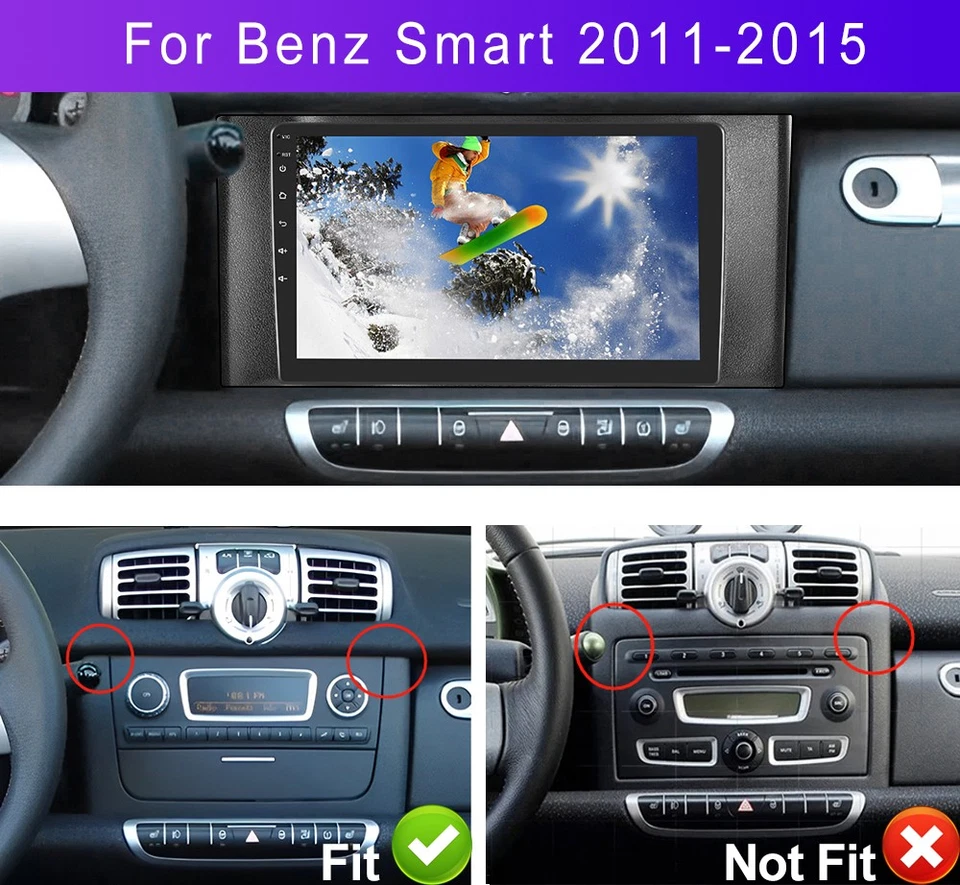 DAB+ Android 15 Autoradio GPS Navi Carplay Für Mercedes Benz Smart 451 2010-2015 - Bild 4 von 4