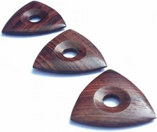 Guitar Picks Plectrum Rosewood Wood Triangular Model Handmade Lot of 4 Pcs