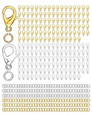 OHINGLT 700 Pieces Lobster Claw Clasps and Open Jump Rings Gold  Silver-A