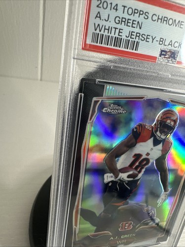 2014 Topps Chrome AJ Green Black Refractor 176/299 PSA 10 Cincinnati Bengals - Picture 2 of 10