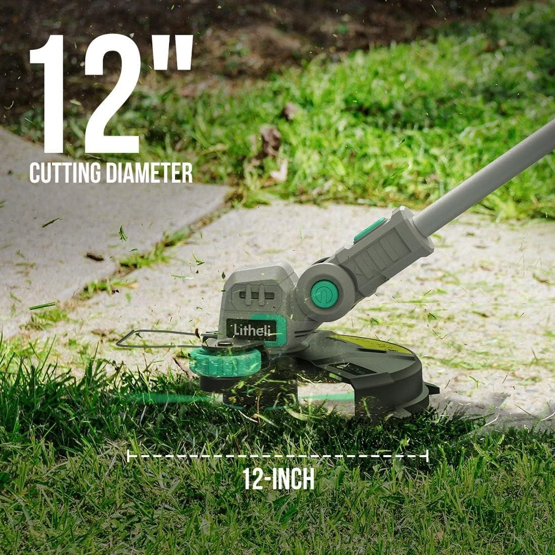Lightweight 20V 12" Cordless Weed Wacker with Adjustable Pole & Battery Included