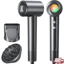 Ionic Hair Dryer 160000 RPM Fast Drying Portable Quiet 1500W W/ Diffuser Nozzle