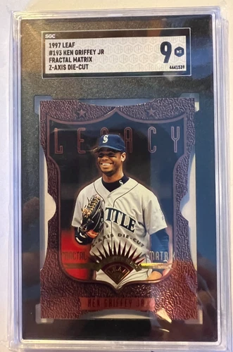 Ken Griffey Jr 1997 Leaf Fractal Matrix Z-Axis Die Cut PR /100 SGC 9 MT