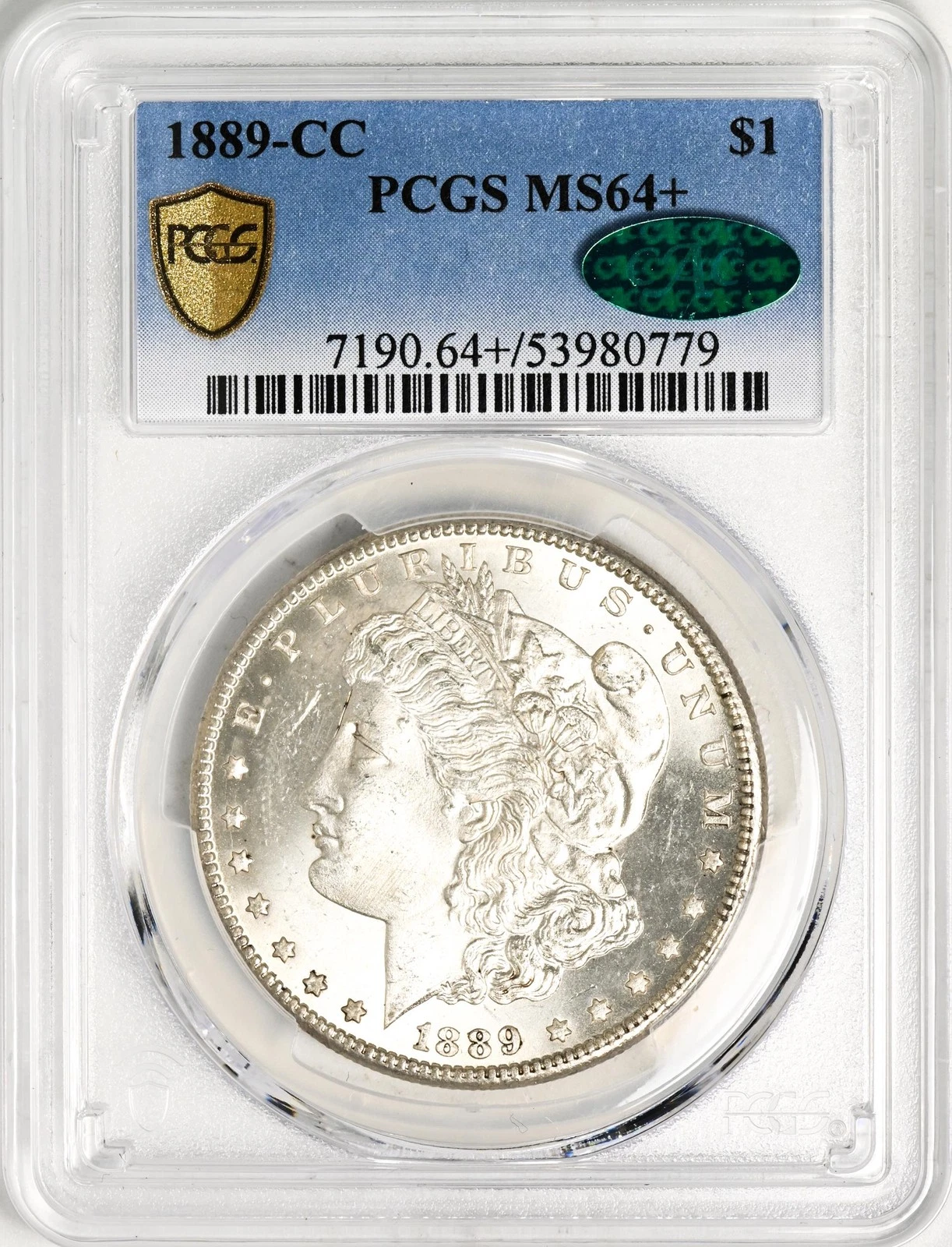 1889-CC MORGAN S$1 PCGS MS 64+
