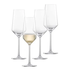 Pure Champagne Glass (Set of 4), Champagne Flutes with Effervescent Point, Di...