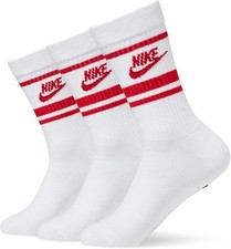 NIKE Unisex Youth Dri-Fit Cushioned White Training Crew Socks 3 Pack, Size 5Y-7Y