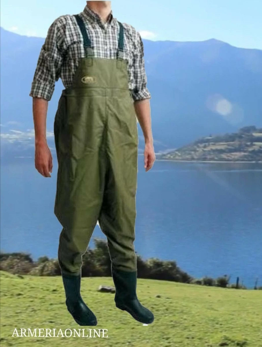 Waders In Poliestere Per Pesca – Salopette Stivale Unisex, Traspirante Con Bretelle Regolabili, Colore Verde