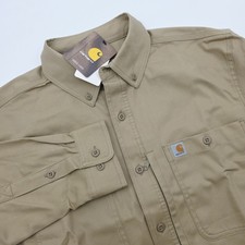 Carhartt Shirt Men's M Rugged Professional Relaxed Long Sleeve 102538 Beige NWT