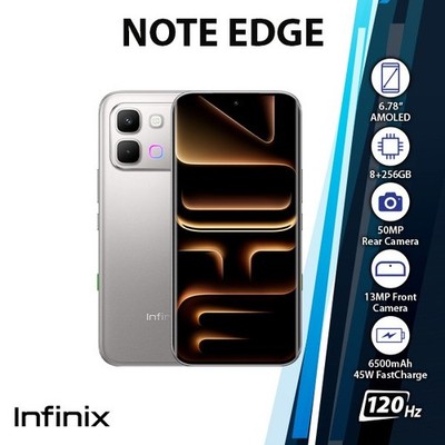 Infinix Note Edge 5G Android Cell Phone (SILVER/8GB+256GB/Dual SIM/Unlocked)