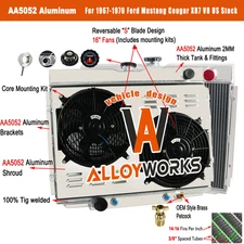 4RowS Radiator Shroud Fan KIts for 1967-1970 Ford Mustang Cougar XR7 V8 US Stock