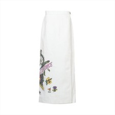 Christian Dior Cotton Skirt I44 Ladies' White 342J35A3094 Denim long skirt