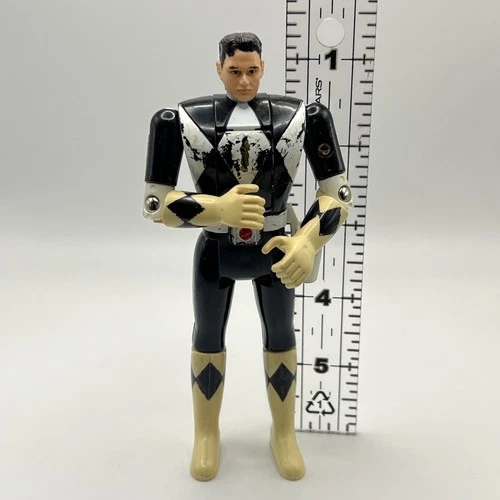 Vintage 1993 Mighty Morphin Power Rangers Black Ranger Flip Head Figure Bandai
