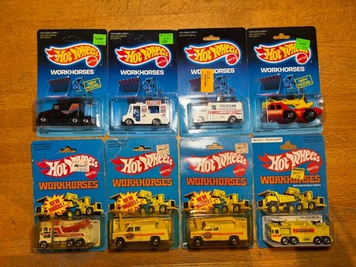 1980s Mattel Hot Wheels Workhorses Trucks New Lot of 8 Vintage Airport Rescue