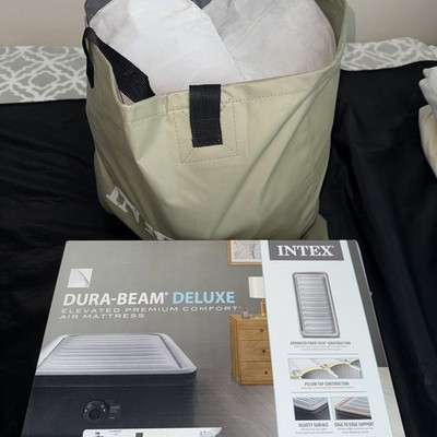 Intex 18in Twin Dura-Beam Comfort-Plush Airbed with QuickFill Plus Internal Pump