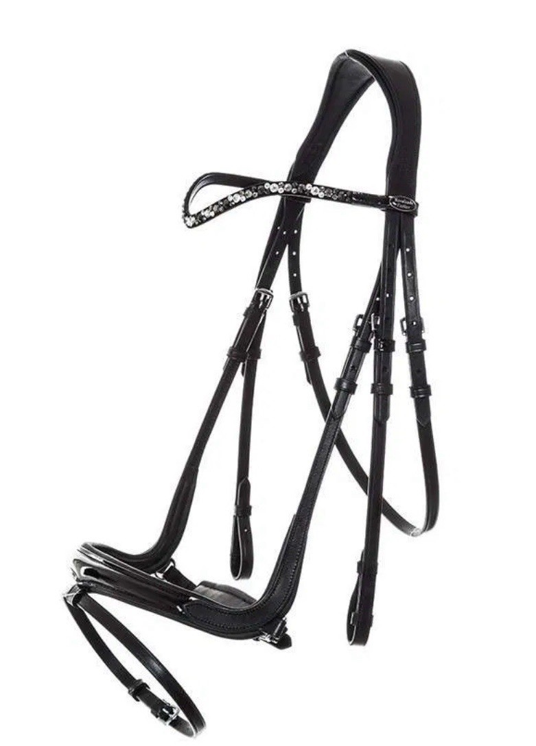 Kavalkade Snaffle Bridle • IVANA • Black Leather/Patent Leather • Cob Size Used