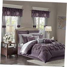  Essentials Cal King Comforter Set, 24 California King (104 in x 92 in) Plum