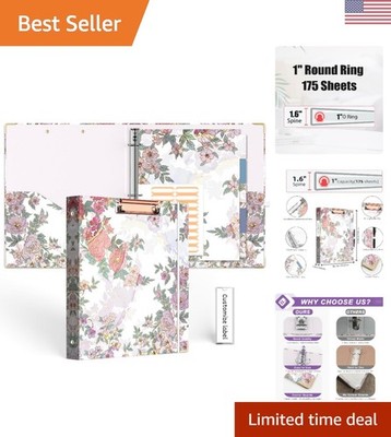 Elegant Pear Blossom 3 Ring Binder with Dividers - Ideal for Organizing 8.5x11